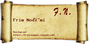 Frim Noémi névjegykártya